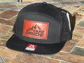 Black 7-panel hat