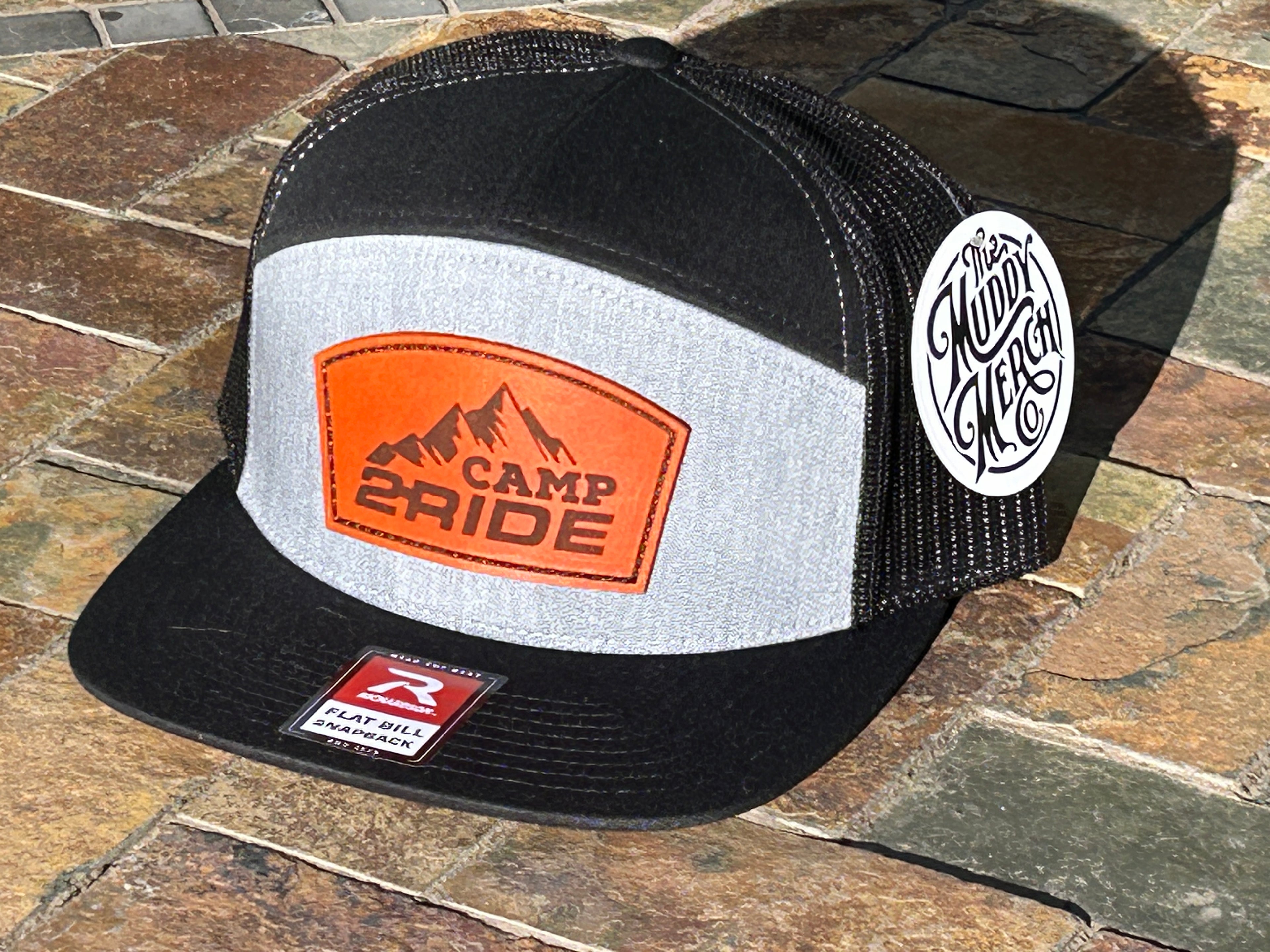 Black and Gray 7-panel hat